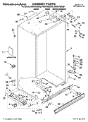 CABINET PARTS Diagram and Parts List for KSSS48QMX02  KitchenAid Refrigerator