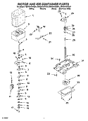 MOTOR AND ICE CONTAINER PARTS Diagram and Parts List for ED5NHAXNB01  Whirlpool Refrigerator