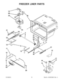 FREEZER LINER PARTS Diagram and Parts List for KFIS20XVWH8  KitchenAid Refrigerator