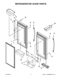 REFRIGERATOR DOOR PARTS Diagram and Parts List for 5GX0FHTXAF01  Whirlpool Refrigerator