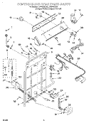 CONTROLS AND REAR PANEL Diagram and Parts List for LBR5232EQ2  Whirlpool Washer