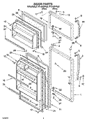 DOOR PARTS Diagram and Parts List for RT14HDYPQ02  Roper Refrigerator