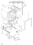 TUB AND FRAME Diagram and Parts List for KUDY25SHWH0  KitchenAid Dishwasher