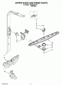UPPER WASH AND RINSE PARTS Diagram and Parts List for 7GU3200XTVY0  Whirlpool Dishwasher