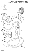 BASE AND PEDESTAL UNIT AND ACCESSORY PARTS Diagram and Parts List for 5KP2670-3  KitchenAid Mixer