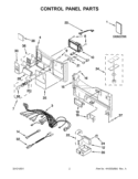 CONTROL PANEL PARTS Diagram and Parts List for CGT8000AQ1  Whirlpool Washer Dryer Combo