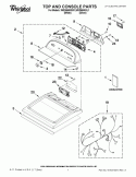 TOP AND CONSOLE PARTS Diagram and Parts List for WGD5500XL1  Whirlpool Dryer