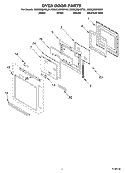 OVEN DOOR PARTS Diagram and Parts List for KEMC308KSS01  KitchenAid Microwave Oven Combo