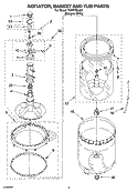 AGITATOR, BASKET AND TUB PARTS Diagram and Parts List for TAWX700JQ2  Estate Washer