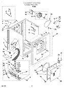 CABINET Diagram and Parts List for BYCD3723W0  Whirlpool Dryer