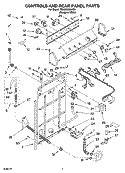 CONTROLS AND REAR PANEL PARTS Diagram and Parts List for 7MLSQ8000JQ6  Whirlpool Washer