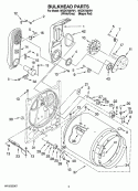 BULKHEAD PARTS Diagram and Parts List for WGD5700VH1  Whirlpool Dryer
