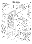 LINER Diagram and Parts List for 4YET18GKFN00  Whirlpool Refrigerator