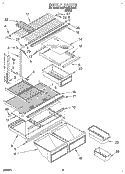 SHELF Diagram and Parts List for 3VET19ZKBW00  Whirlpool Refrigerator
