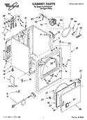 CABINET PARTS Diagram and Parts List for YLEQ7000KQ1  Whirlpool Dryer