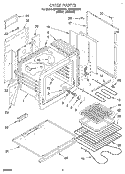 OVEN Diagram and Parts List for RF4700XBN1  Whirlpool Range