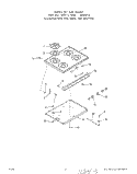 MAIN TOP Diagram and Parts List for 1215W1A  Roper Range