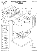 TOP AND CONSOLE PARTS Diagram and Parts List for LGR6611LQ1  Whirlpool Dryer