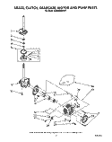 BRAKE, CLUTCH, GEARCASE, MOTOR & PUMP Diagram and Parts List for KAWE660WWH1  KitchenAid Washer