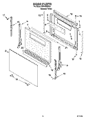 DOOR PARTS, MISCELLANEOUS PARTS Diagram and Parts List for SF315PEPQ4  Whirlpool Range