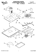 COOKTOP PARTS Diagram and Parts List for GJD3644LC01  Whirlpool Cooktop