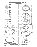 AGITATOR, BASKET AND TUB Diagram and Parts List for LA6040XTF1  Whirlpool Washer
