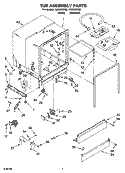 TUB ASSEMBLY PARTS Diagram and Parts List for IUD6000RS2  Whirlpool Dishwasher