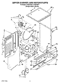 DRYER CABINET AND MOTOR PARTS Diagram and Parts List for LTG5243DT7  Whirlpool Washer Dryer Combo