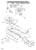 MOTOR AND ICE CONTAINER PARTS Diagram and Parts List for KSRD22FKBL03  KitchenAid Refrigerator