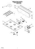 COOKTOP PARTS Diagram and Parts List for KDRP467KSS04  KitchenAid Range