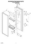 REFRIGERATOR DOOR PARTS Diagram and Parts List for KSRG22FKSS17  KitchenAid Refrigerator