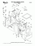 TOP AND CABINET PARTS Diagram and Parts List for WFW9050XW01  Whirlpool Washer