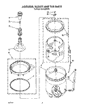 AGITATOR, BASKET AND TUB Diagram and Parts List for 4LA6300XYN0  Whirlpool Washer