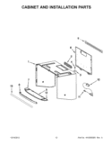 CABINET AND INSTALLATION PARTS Diagram and Parts List for KHMS2050SSS4  KitchenAid Microwave