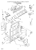 CONTROLS AND REAR PANEL Diagram and Parts List for 3LSC9255BQ1  Whirlpool Washer