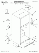 CABINET PARTS Diagram and Parts List for ET1CHMXKB10  Whirlpool Refrigerator