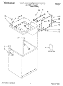 TOP AND CABINET, LITERATURE Diagram and Parts List for TAWS800JQ1  Estate Washer