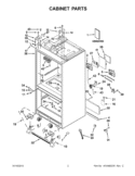 CABINET PARTS Diagram and Parts List for KFIS29PBMS00  KitchenAid Refrigerator