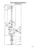 BRAKE AND DRIVE TUBE Diagram and Parts List for 6LA6300XYW0  Whirlpool Washer