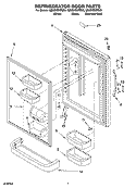 REFRIGERATOR DOOR PARTS Diagram and Parts List for GB9SHDXPS00  Whirlpool Refrigerator