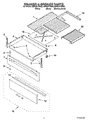 DRAWER & BROILER PARTS Diagram and Parts List for GERC4110SQ2  Whirlpool Range