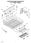 UPPER RACK AND TRACK PARTS Diagram and Parts List for 7GU2455XTSQ0  Whirlpool Dishwasher