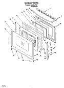 DOOR Diagram and Parts List for GS465LEKS1  Whirlpool Range
