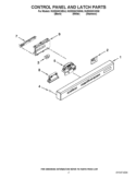 CONTROL PANEL AND LATCH PARTS Diagram and Parts List for KUDS30CXBL6  KitchenAid Dishwasher