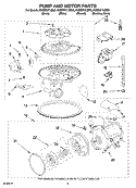 PUMP AND MOTOR PARTS Diagram and Parts List for KUDM01TJWH0  KitchenAid Dishwasher