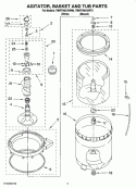 AGITATOR, BASKET AND TUB PARTS Diagram and Parts List for 7MWT99815WM0  Whirlpool Washer