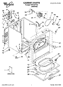 CABINET PARTS Diagram and Parts List for WED5821SW0  Whirlpool Dryer