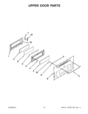 UPPER DOOR PARTS Diagram and Parts List for GGG390LXB05  Whirlpool Range