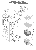 FREEZER LINER PARTS Diagram and Parts List for GF6NFEXTB00  Whirlpool Refrigerator