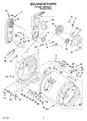BULKHEAD Diagram and Parts List for LGR7645JQ1  Whirlpool Dryer